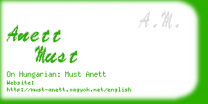 anett must business card